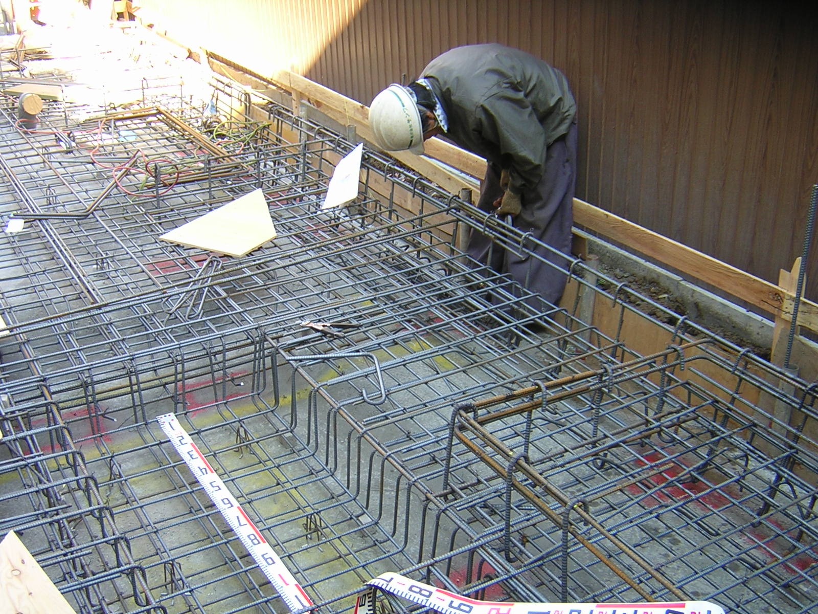 基礎配筋工事です。とても丈夫な構造計算です。
